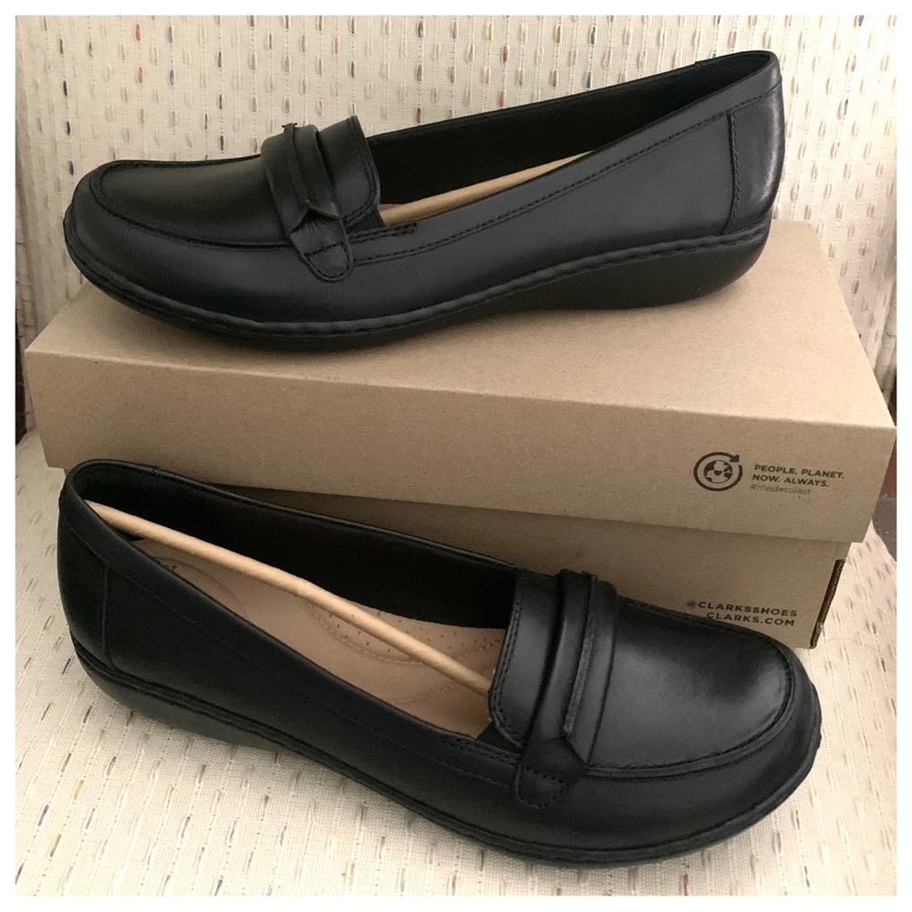 Clarks Black Loafers